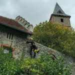 Blitzschutzmontage Burg Frankenstein